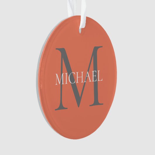 Gepersonaliseerd Monogram en Naam Lichtroze Ornament (voorkant)