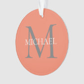 Gepersonaliseerd Monogram en Naam Lichtroze Ornament (voorkant)