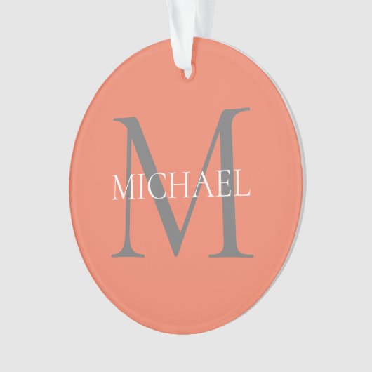 Gepersonaliseerd Monogram en Naam Lichtroze Ornament (voorkant)