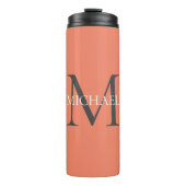 Gepersonaliseerd Monogram en Naam Lichtroze Thermosbeker (Voorkant)