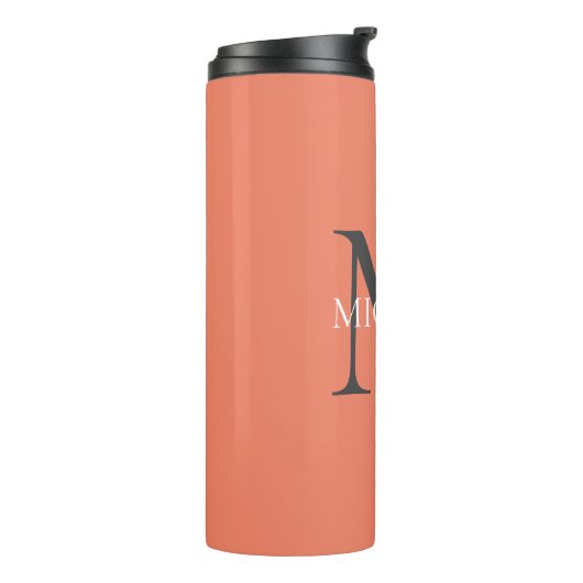 Gepersonaliseerd Monogram en Naam Lichtroze Thermosbeker (Gedraaid links)