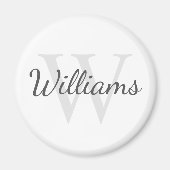 Gepersonaliseerd monogram en naam magneet (Voorkant)
