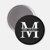 Gepersonaliseerd monogram en naam magneet (Voorkant / Achterkant)