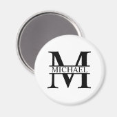 Gepersonaliseerd monogram en naam magneet (Voorkant / Achterkant)