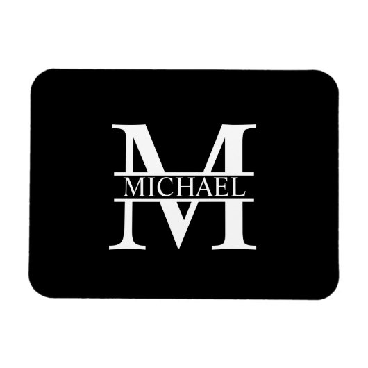 Gepersonaliseerd monogram en naam magneet (Horizontaal)