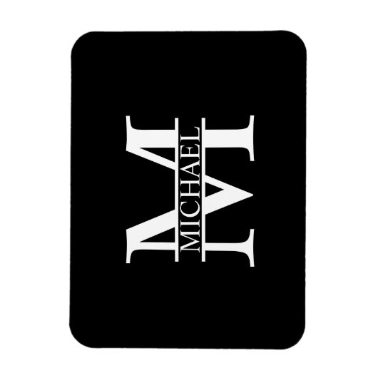 Gepersonaliseerd monogram en naam magneet (Verticaal)