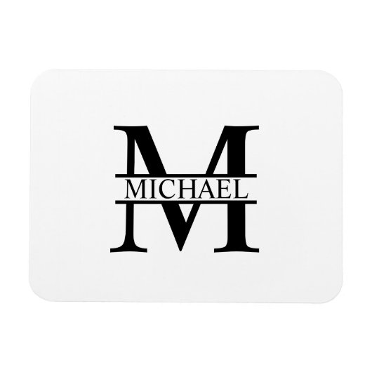 Gepersonaliseerd monogram en naam magneet (Horizontaal)