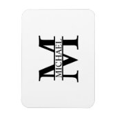 Gepersonaliseerd monogram en naam magneet (Verticaal)