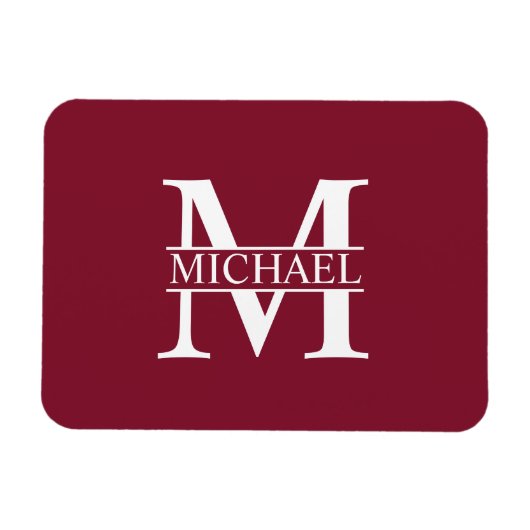 Gepersonaliseerd monogram en naam magneet (Horizontaal)