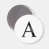 Gepersonaliseerd Monogram en Naam Magnet (Voorkant / Achterkant)