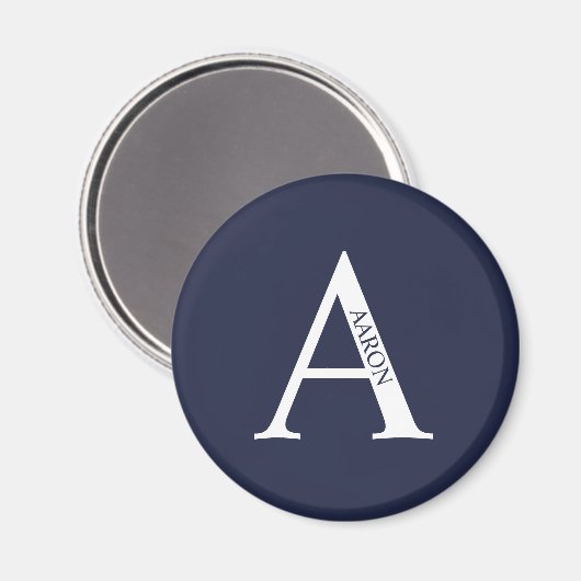 Gepersonaliseerd Monogram en Naam Magnet (Voorkant / Achterkant)