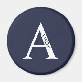 Gepersonaliseerd Monogram en Naam Magnet (Voorkant)