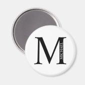 Gepersonaliseerd Monogram en Naam Magnet (Voorkant / Achterkant)