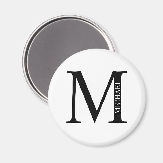 Gepersonaliseerd Monogram en Naam Magnet (Voorkant / Achterkant)