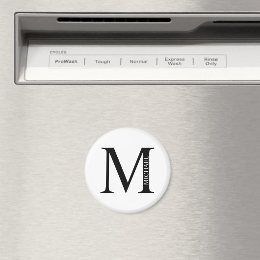 Gepersonaliseerd Monogram en Naam Magnet (Insitu (Vaatwasser))