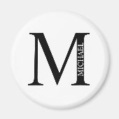 Gepersonaliseerd Monogram en Naam Magnet (Voorkant)