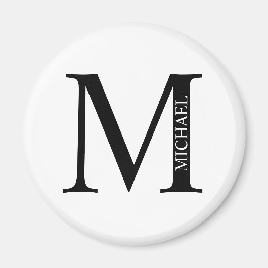 Gepersonaliseerd Monogram en Naam Magnet (Voorkant)