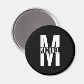 Gepersonaliseerd Monogram en Naam Magnet (Voorkant / Achterkant)