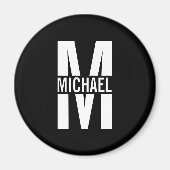 Gepersonaliseerd Monogram en Naam Magnet (Voorkant)