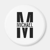 Gepersonaliseerd Monogram en Naam Magnet (Voorkant)