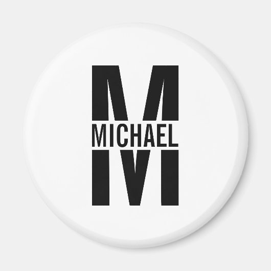 Gepersonaliseerd Monogram en Naam Magnet (Voorkant)