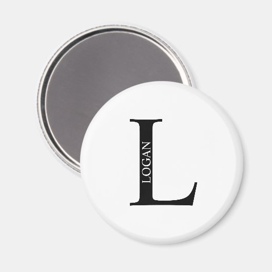 Gepersonaliseerd Monogram en Naam Magnet (Voorkant / Achterkant)