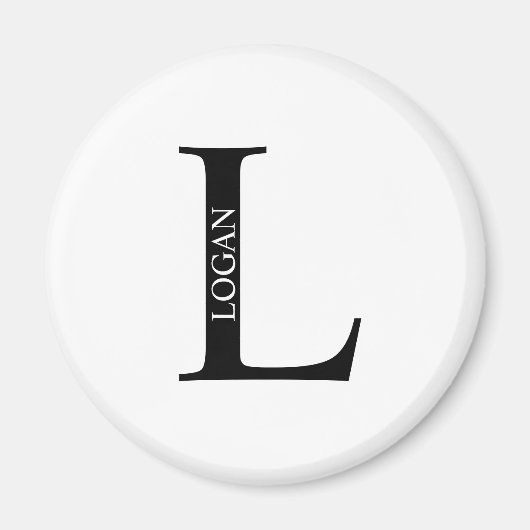 Gepersonaliseerd Monogram en Naam Magnet (Voorkant)