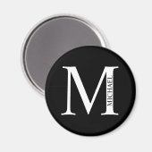 Gepersonaliseerd Monogram en Naam Magnet (Voorkant / Achterkant)
