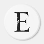 Gepersonaliseerd Monogram en Naam Magnet (Voorkant)