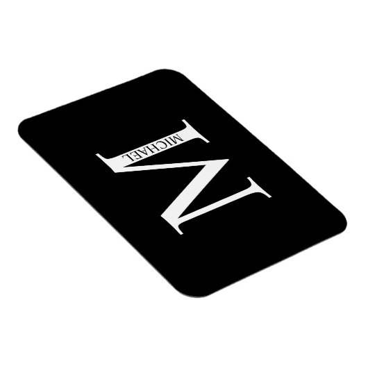 Gepersonaliseerd Monogram en Naam Magnet Magneet (Rechterzijde)
