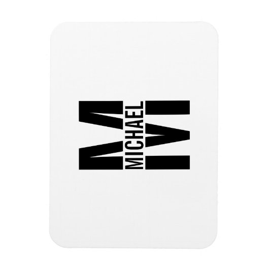 Gepersonaliseerd Monogram en Naam Magnet Magneet (Verticaal)