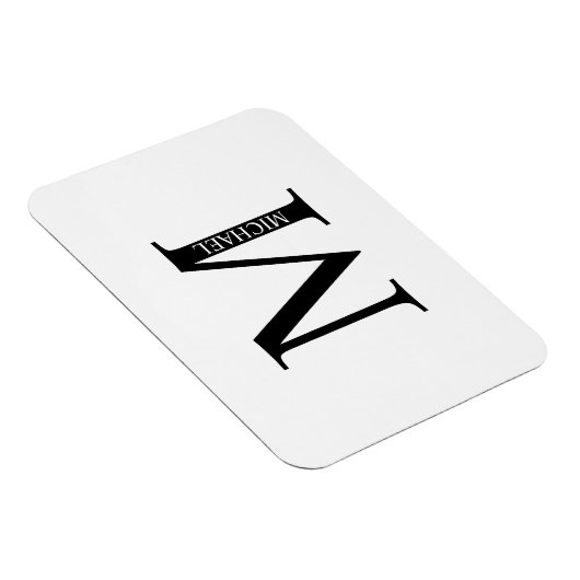 Gepersonaliseerd Monogram en Naam Magnet Magneet (Rechterzijde)