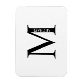 Gepersonaliseerd Monogram en Naam Magnet Magneet (Verticaal)