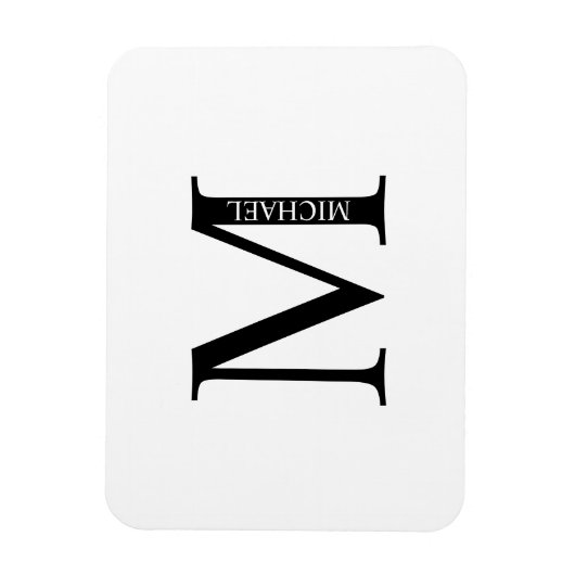 Gepersonaliseerd Monogram en Naam Magnet Magneet (Verticaal)