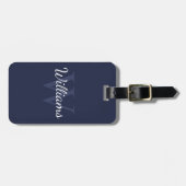 Gepersonaliseerd monogram en naam marineblauw bagagelabel (Voorkant horizontaal)