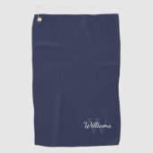 Gepersonaliseerd monogram en naam marineblauw golfhanddoek (Voorkant)