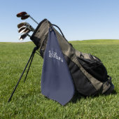 Gepersonaliseerd monogram en naam marineblauw golfhanddoek (Groen)