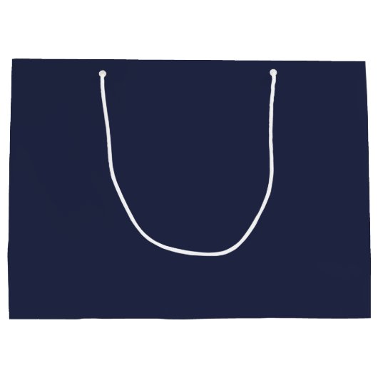 Gepersonaliseerd monogram en naam marineblauw groot cadeauzakje (Achterkant)