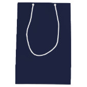 Gepersonaliseerd monogram en naam marineblauw medium cadeauzakje (Achterkant)