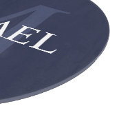 Gepersonaliseerd monogram en naam marineblauw snijplank (Hoek)
