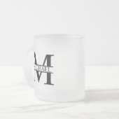 Gepersonaliseerd monogram en naam matglas koffiemok (Voorkant links)