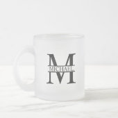 Gepersonaliseerd monogram en naam matglas koffiemok (Links)