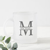 Gepersonaliseerd monogram en naam matglas koffiemok