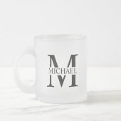 Gepersonaliseerd monogram en naam matglas koffiemok (Links)