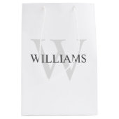 Gepersonaliseerd monogram en naam medium cadeauzakje (Voorkant)