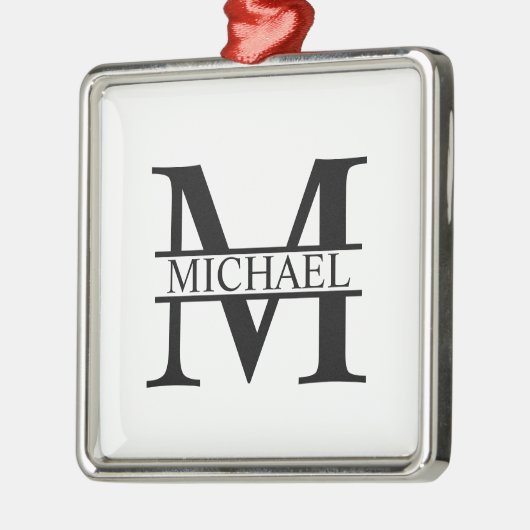 Gepersonaliseerd monogram en naam metalen ornament (Links)