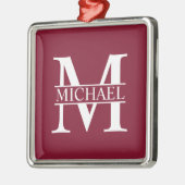 Gepersonaliseerd monogram en naam metalen ornament (Links)