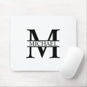 Gepersonaliseerd monogram en naam muismat (Met muis)