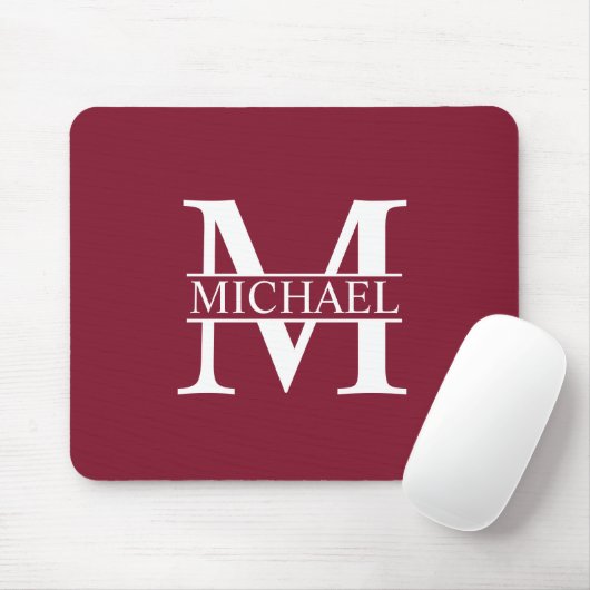 Gepersonaliseerd monogram en naam muismat (Met muis)