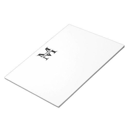 Gepersonaliseerd monogram en naam notitieblok (Schuin)